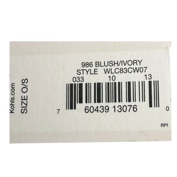 Lauren Conrad INFINITY SCARF Chunky Knit Neck Blanket Blush Cream Gray 52" NEW - Picture 4 of 6